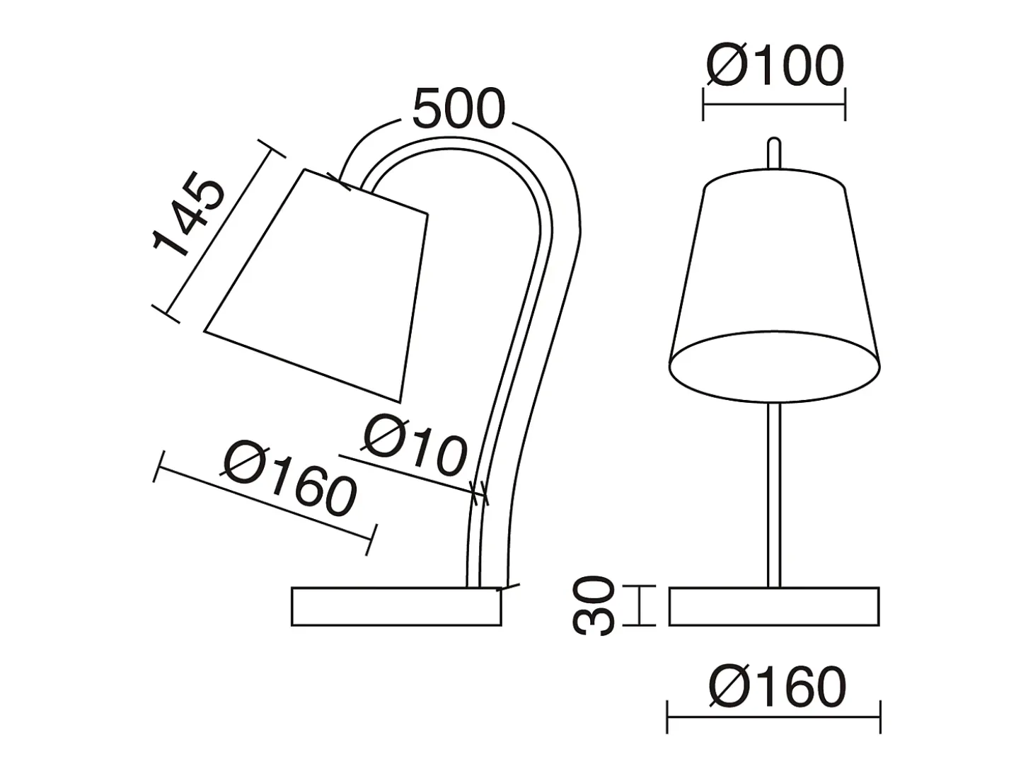 Lámpara de mesa MONTECARLO estilo moderno y funcional - E27 60W - cable 1,5 metros - Alt. 50 cm- on&off - USB - acero y algodón - negro