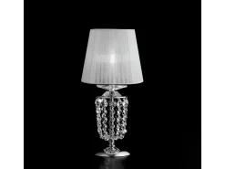 Lámpara de mesa Mozart de hierro y latón cromado con pantalla de 1 luz H.40 Ø20 BL189-LT-CR