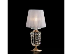 Lámpara de mesa Mozart de hierro y latón dorado con pantalla de 1 luz H.40 Ø20 BL189-LT-OR