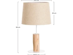 Lámpara de Mesa Natural Pristino 35x35x58cm 7hSevenOn Deco