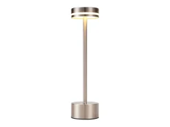 Lámpara de mesa NETTLIFE a batería, lámpara LED inalámbrica, lámpara de noche regulable de 3000k a 6500k con USB-C, lámpara táctil plateada