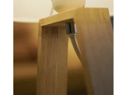 Lámpara de Mesa Nuts E27 Blanca Diseño Escandinavo Moderno - Madera Natural - Garantía de 5 Años