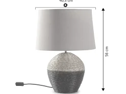 Lámpara de mesa Oyuki de ratán natural, diámetro 40,5 cm