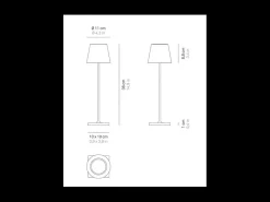 Lámpara de mesa Poldina Pro Peanuts - Friends recargable y regulable con batería de hasta 12 horas. Para uso exterior IP65