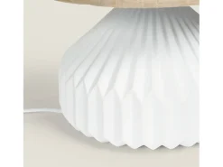 Lámpara de Mesa Porcelana y Tela Monduver Blanco