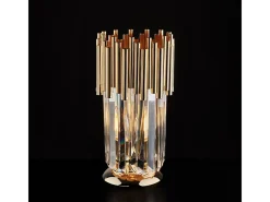 Lámpara de mesa Ravel de hierro dorado con pedrería, 1 luz H.30 Ø16 BL268-LT-OR