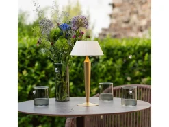 Lámpara de mesa recargable Flaminia Zafferano LED táctil - Diseño clásico inalámbrico dorado