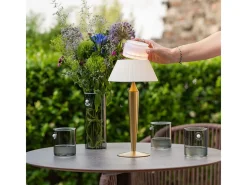 Lámpara de mesa recargable Flaminia Zafferano LED táctil - Diseño clásico inalámbrico dorado