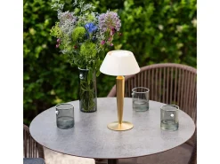 Lámpara de mesa recargable Flaminia Zafferano LED táctil - Diseño clásico inalámbrico dorado