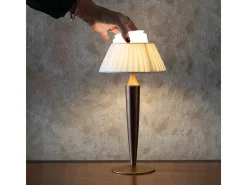 Lámpara de mesa recargable Flaminia Zafferano LED táctil - Diseño clásico inalámbrico dorado