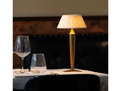 Lámpara de mesa recargable Flaminia Zafferano LED táctil - Diseño clásico inalámbrico dorado