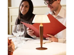 Lámpara de mesa recargable Flaminia Zafferano LED táctil - Diseño clásico inalámbrico en bronce