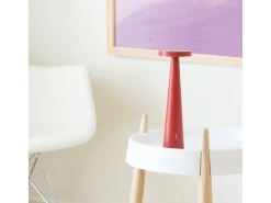 Lámpara de mesa recargable Zafferano Angelina: inalámbrica, cabezal ajustable, control táctil, diseño interior moderno, color blanco