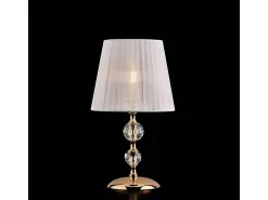 Lámpara de mesa Ruben de 1 luz de hierro dorado y cristal con pantalla H.36 Ø20 BL267-LT-OR