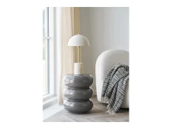 Lámpara de mesa SHEFFIELD – Lámpara de mesa de mármol y acero