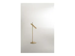 Lámpara de mesa Sniper - Metálica, color dorado, cabezal ajustable, 57 cm de altura, 6 W, regulable, 3000 K, 480 lm - Perenz