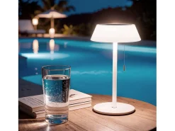 Lámpara de Mesa Solar Exterior LED 1.2W Metal Aldana Blanco