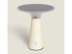 Lámpara de Mesa Solar Exterior LED Metal Portátil con Batería USB Recargable Soucha Beige