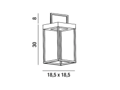 Lámpara de mesa solar y recargable CAGE de Perenz Gris Oscuro H30cm