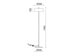 Lámpara de mesa TAICHI estilo moderno - Alt.45 cm - 2x E27 40W - cable 2 metros - on&off - acero - blanco y oro - IP20