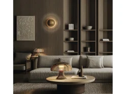 Lámpara de mesa TEC estilo escandinavo y moderno en madera - Al. 34,6 cm - GX53 LED T2 - 10W - 1200lm - 3000k- cable 2 mts - on&off - IP20