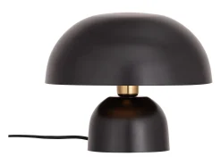 Lámpara de mesa tipo seta de metal, D. 31 x Alt. 25 cm, Negro, SIDNEY