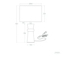 Lámpara de Mesa Travertino Bittor Beige