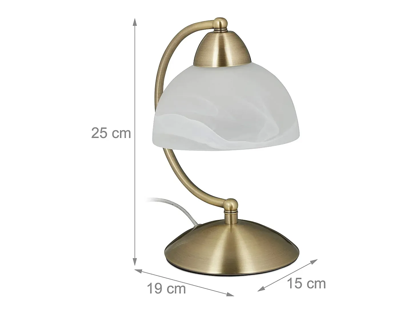 Lámpara de mesa vintage de cristal opalino y latón 40 vatios 13_0001463