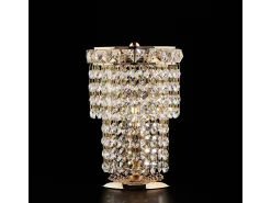 Lámpara de mesa Wagner de hierro y latón dorado con pedrería, 1 luz H.24 Ø16 BL266-LT-OR