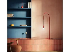Lámpara de mesa Zafferano - Filo con bombilla E27 máx. 60 W incluida, orientable 200°, H 113 cm, IP20, metal pintado - Blanco