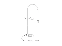 Lámpara de mesa Zafferano - Filo con bombilla E27 máx. 60 W incluida, orientable 200°, H 113 cm, IP20, metal pintado - Blanco