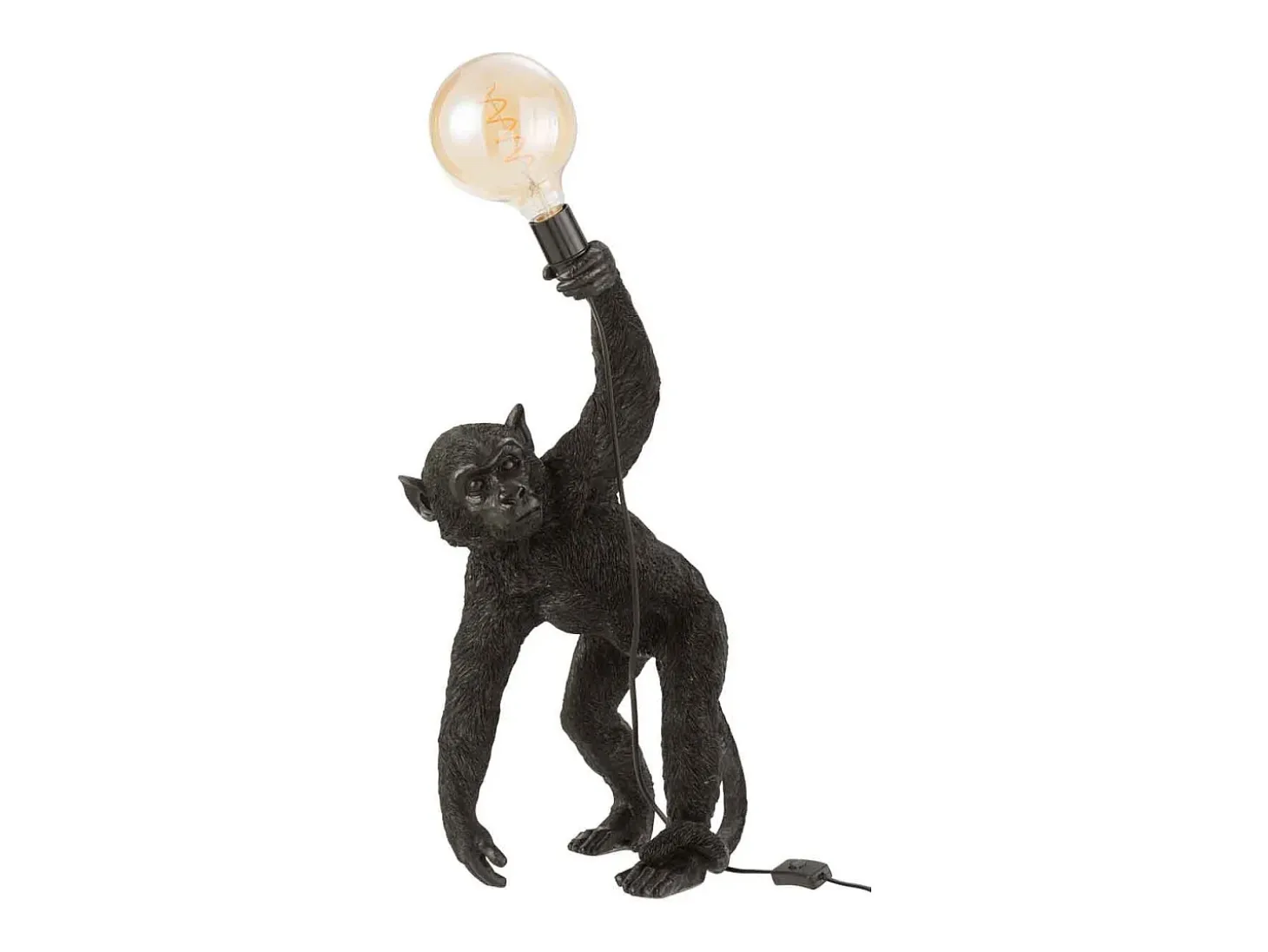 Lámpara de mono para colocar en resina negra 38x21x59 cm