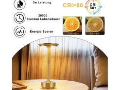 Lámpara de noche inalámbrica Nettlife con pilas - Lámpara de mesa LED táctil regulable (paquete de 2) con batería recargable por USB