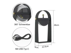 Lámpara de noche LED NETTLIFE con función de carga, lámpara de mesa, luz nocturna portátil, brillo ajustable