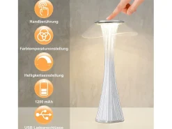 Lámpara de noche LED NETTLIFE táctil regulable USB con 3 niveles de brillo Lámpara de mesa para dormitorio