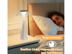 Lámpara de noche LED NETTLIFE táctil regulable USB con 3 niveles de brillo Lámpara de mesa para dormitorio