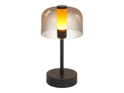 Lámpara de noche LED NETTLIFE regulable a batería - Lámpara de mesa inalámbrica recargable por USB-C (1800-6500 K) negra con función de memoria