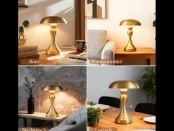 Lámpara de noche LED NETTLIFE, táctil, regulable, inalámbrica, con batería, vintage, recargable por USB