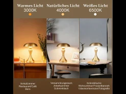 Lámpara de noche LED NETTLIFE, táctil, regulable, inalámbrica, con batería, vintage, recargable por USB