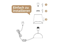 Lámpara de noche NETTLIFE con cable, lámpara de mesa de tela blanca, lámpara de noche moderna para dormitorio con cable, sin bombilla