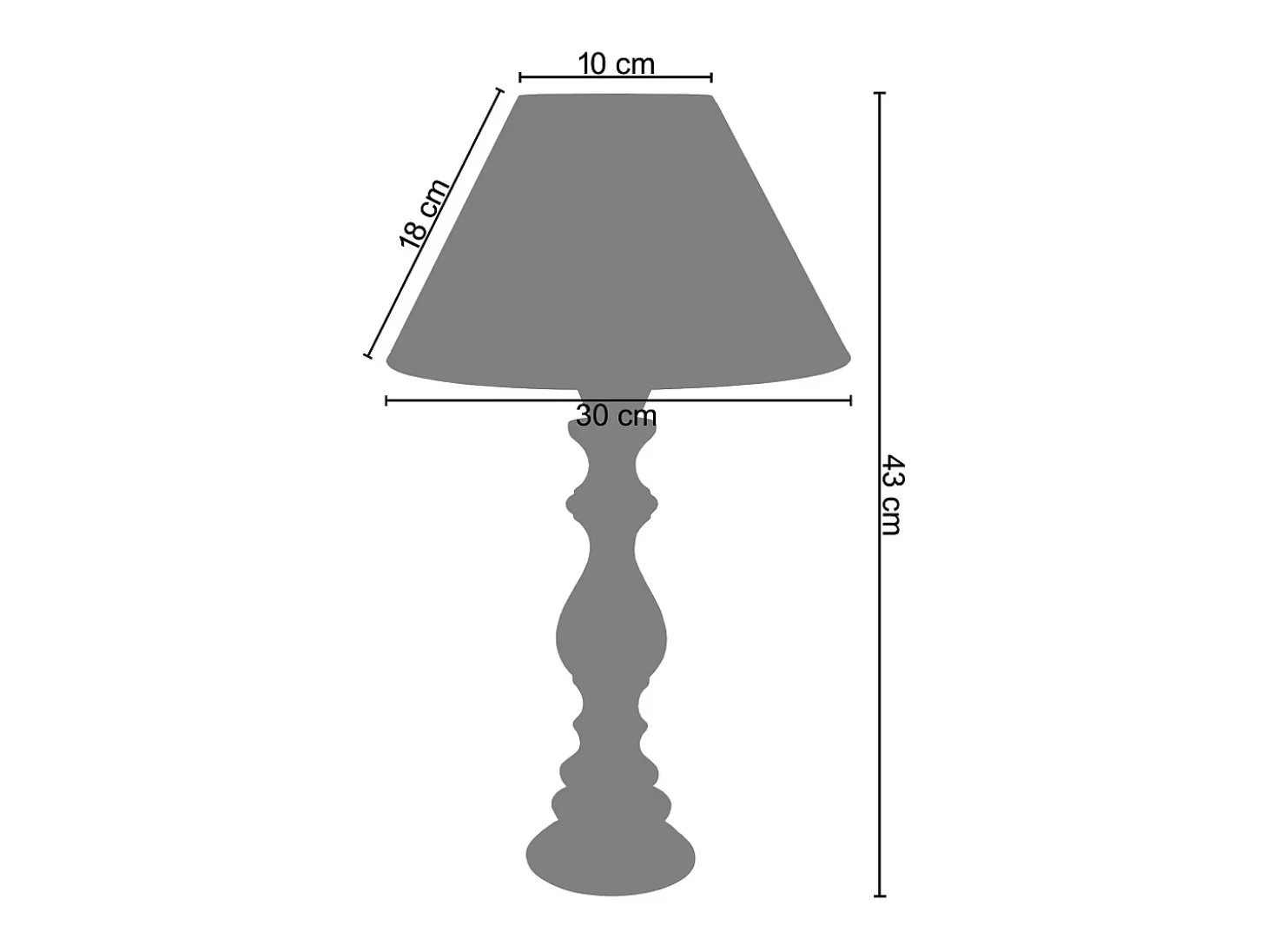 Lámpara de noche TOSEL ,madera,Blanco ,A43xD30xP30cm