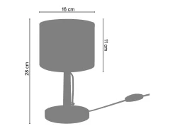 Lámpara de noche TOSEL ,madera,Blanco ,A28x D16xP16cm