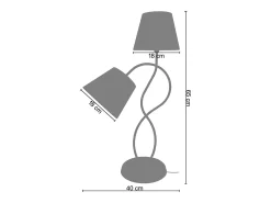 Lámpara de noche TOSEL ,metal,Blanco ,A65xD40xP40cm