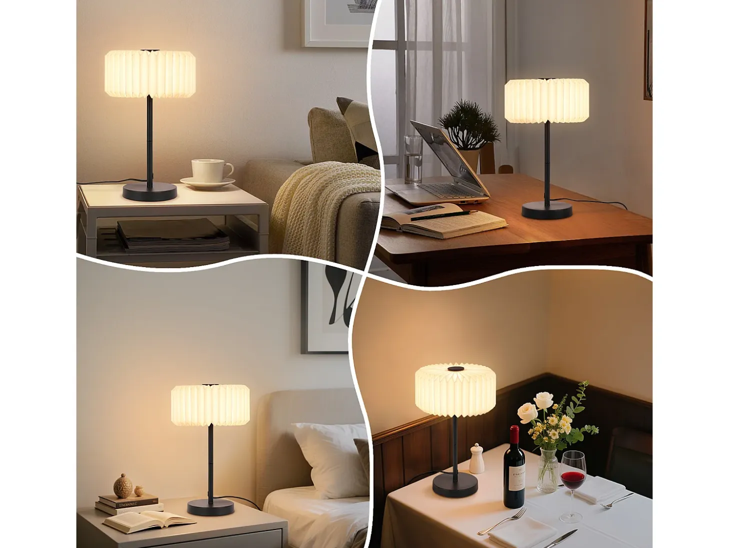 Lámpara de noche vintage NETTLIFE para sala de estar - Lámpara de mesa con cable de diseño para dormitorio