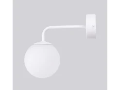 Lámpara De Pared Astral Minimalista De Acero/Vidrio - 1 Fuentes Luminosas - L.10 X A.21 Cm - Blanco