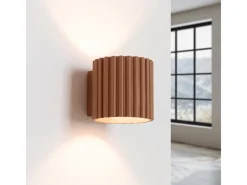 Lámpara De Pared Aura Minimalista De Aluminio - 1 Fuentes Luminosas - L.10 X A.10 Cm - Moca