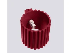 Lámpara De Pared Aura Minimalista De Aluminio - 1 Fuentes Luminosas - L.10 X A.10 Cm - Borgoña