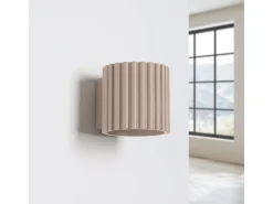 Lámpara De Pared Aura Minimalista De Aluminio - 1 Fuentes Luminosas - L.10 X A.10 Cm - Gris Pardo