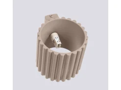 Lámpara De Pared Aura Minimalista De Aluminio - 1 Fuentes Luminosas - L.10 X A.10 Cm - Gris Pardo