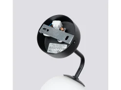 Lámpara de pared Bealy minimalista de acero/vidrio - 1 fuentes luminosas 3000K - L.10 x A.21 cm - negro/blanco